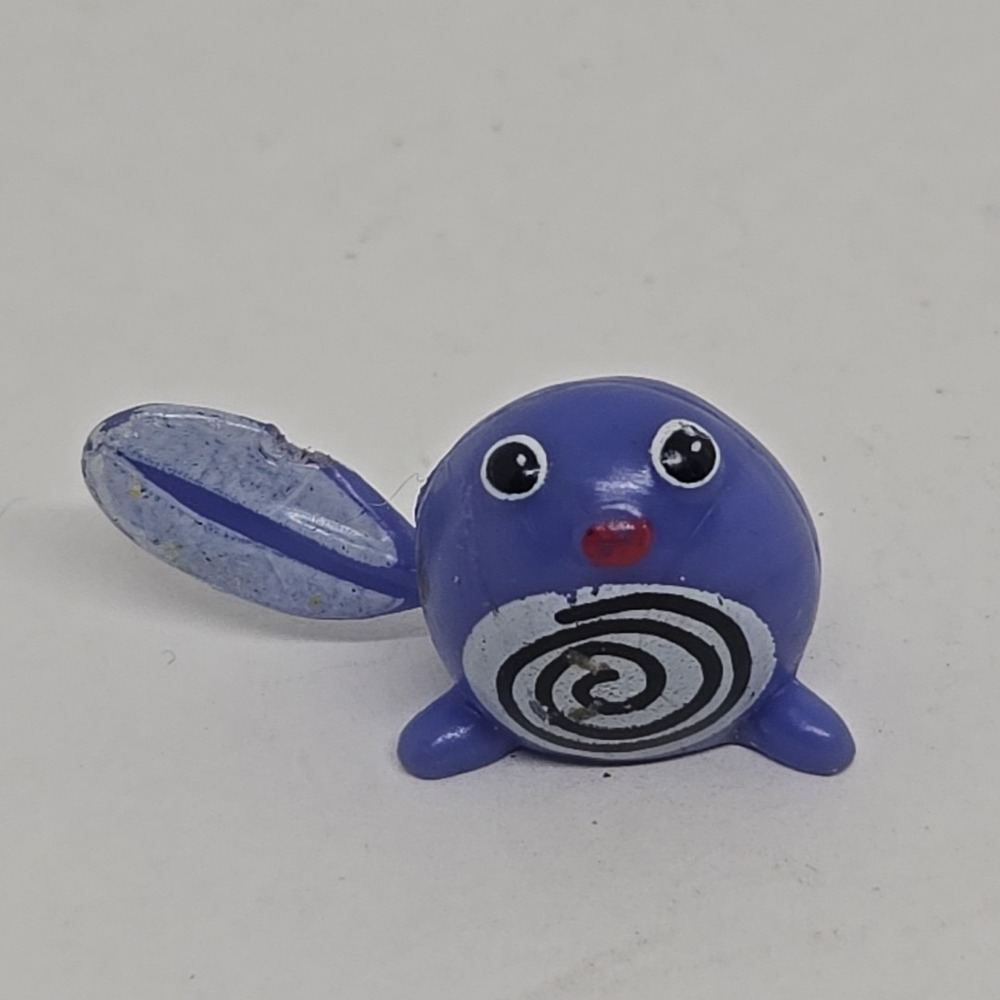 Vintage RL Pokemon Poliwag 1 inch Collectible Mini Figure Blue Vinyl Toy